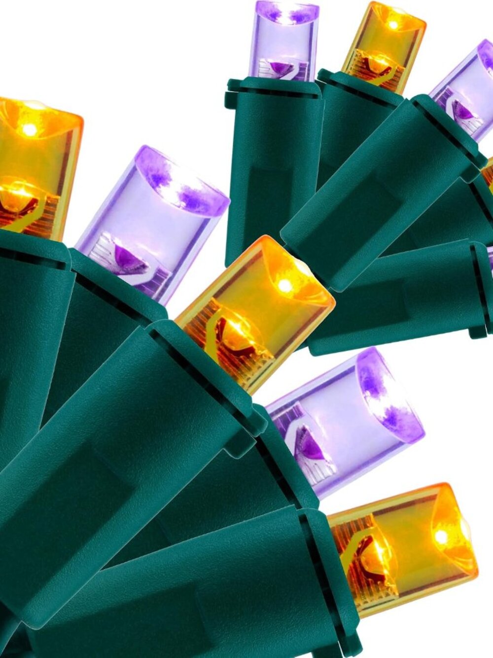 200 Orange Purple Halloween String Lights, 2-Set 25 ft 100 5mm LED